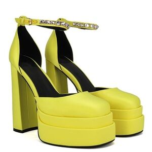 Theshy Yellow Platform Heels